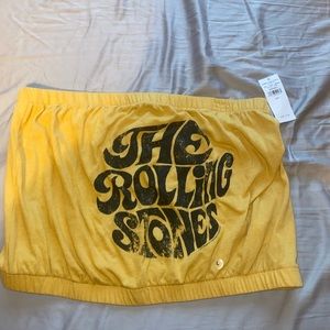 Yellow Large Rolling Stones Tube Top